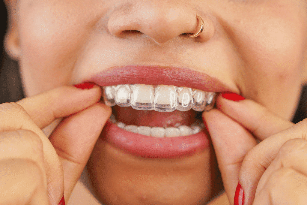 Clear ceramic braces for adults at Al Bahri Dental Abu Dhabi